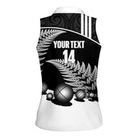 Custom New Zealand Silver Fern Petanque Women Sleeveless Polo Shirt Aotearoa Maori Pattern LT14 - Polynesian Pride