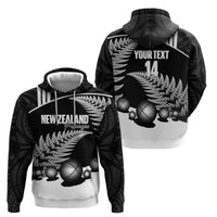 Custom New Zealand Silver Fern Petanque Zip Hoodie Aotearoa Maori Pattern LT14 - Polynesian Pride