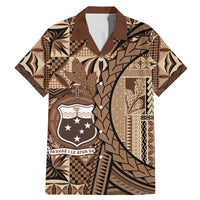 Samoa Siapo Family Matching Mermaid Dress and Hawaiian Shirt Happy Independence Day Vintage Vibes LT14 Dad's Shirt - Short Sleeve Brown - Polynesian Pride