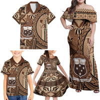 Samoa Siapo Family Matching Off Shoulder Maxi Dress and Hawaiian Shirt Happy Independence Day Vintage Vibes LT14 - Polynesian Pride