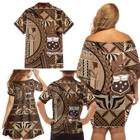 Samoa Siapo Family Matching Off Shoulder Short Dress and Hawaiian Shirt Happy Independence Day Vintage Vibes LT14 - Polynesian Pride