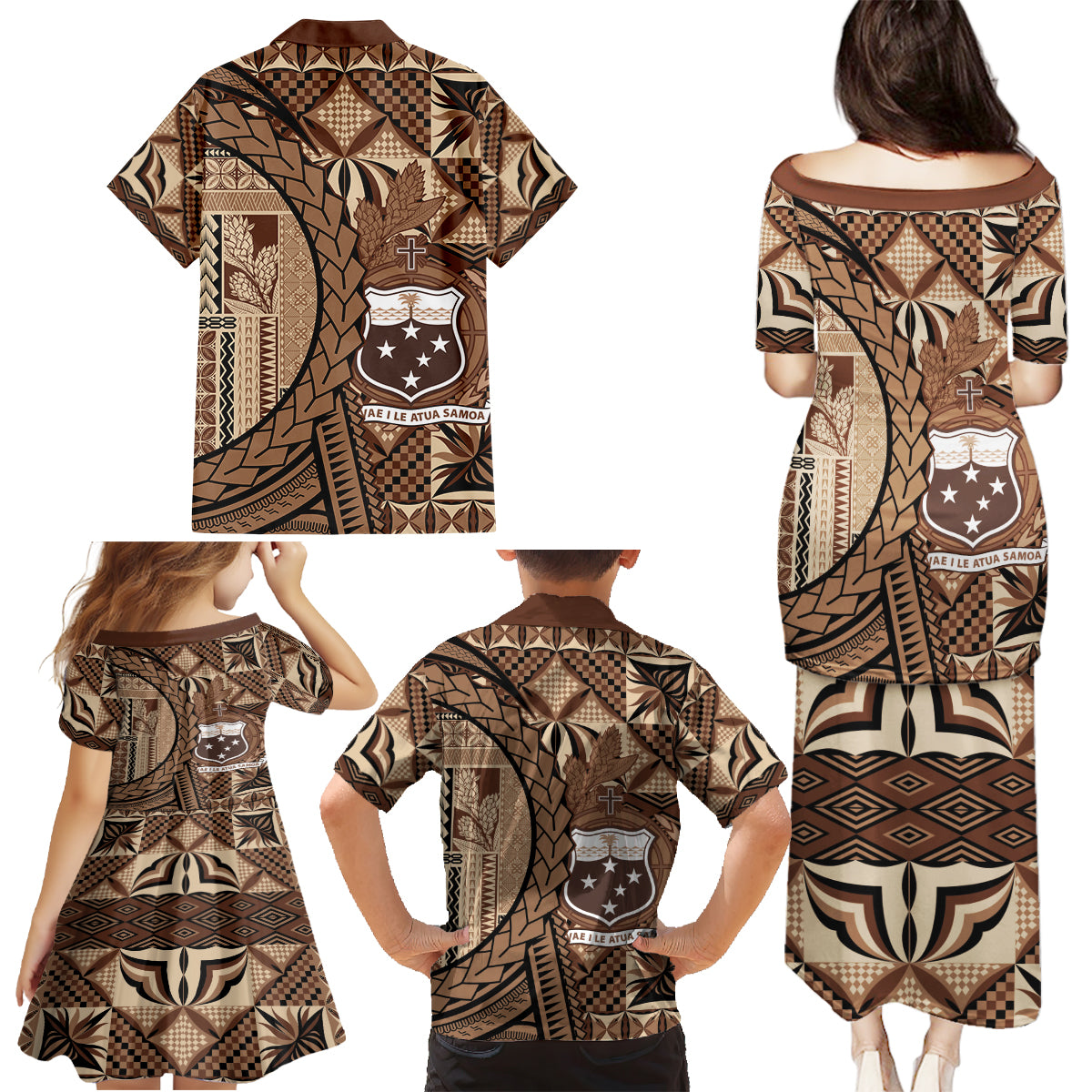 Samoa Siapo Family Matching Puletasi and Hawaiian Shirt Happy Independence Day Vintage Vibes LT14 - Polynesian Pride