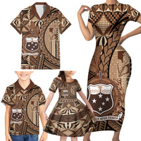 Samoa Siapo Family Matching Short Sleeve Bodycon Dress and Hawaiian Shirt Happy Independence Day Vintage Vibes LT14 - Polynesian Pride