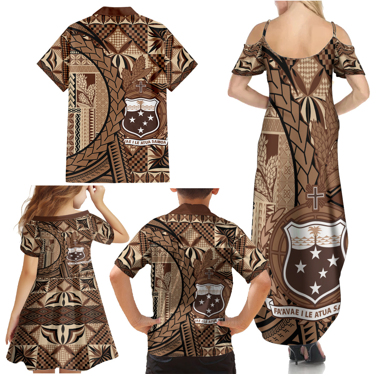 Samoa Siapo Family Matching Summer Maxi Dress and Hawaiian Shirt Happy Independence Day Vintage Vibes LT14 - Polynesian Pride