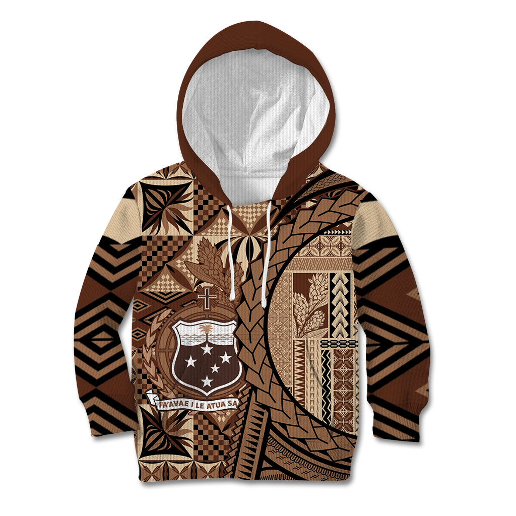 Samoa Siapo Kid Hoodie Happy Independence Day Vintage Vibes LT14 Hoodie Brown - Polynesian Pride