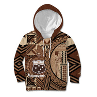 Samoa Siapo Kid Hoodie Happy Independence Day Vintage Vibes LT14 Hoodie Brown - Polynesian Pride