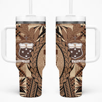 Samoa Siapo Tumbler With Handle Happy Independence Day Vintage Vibes LT14 One Size: 40 oz Brown - Polynesian Pride