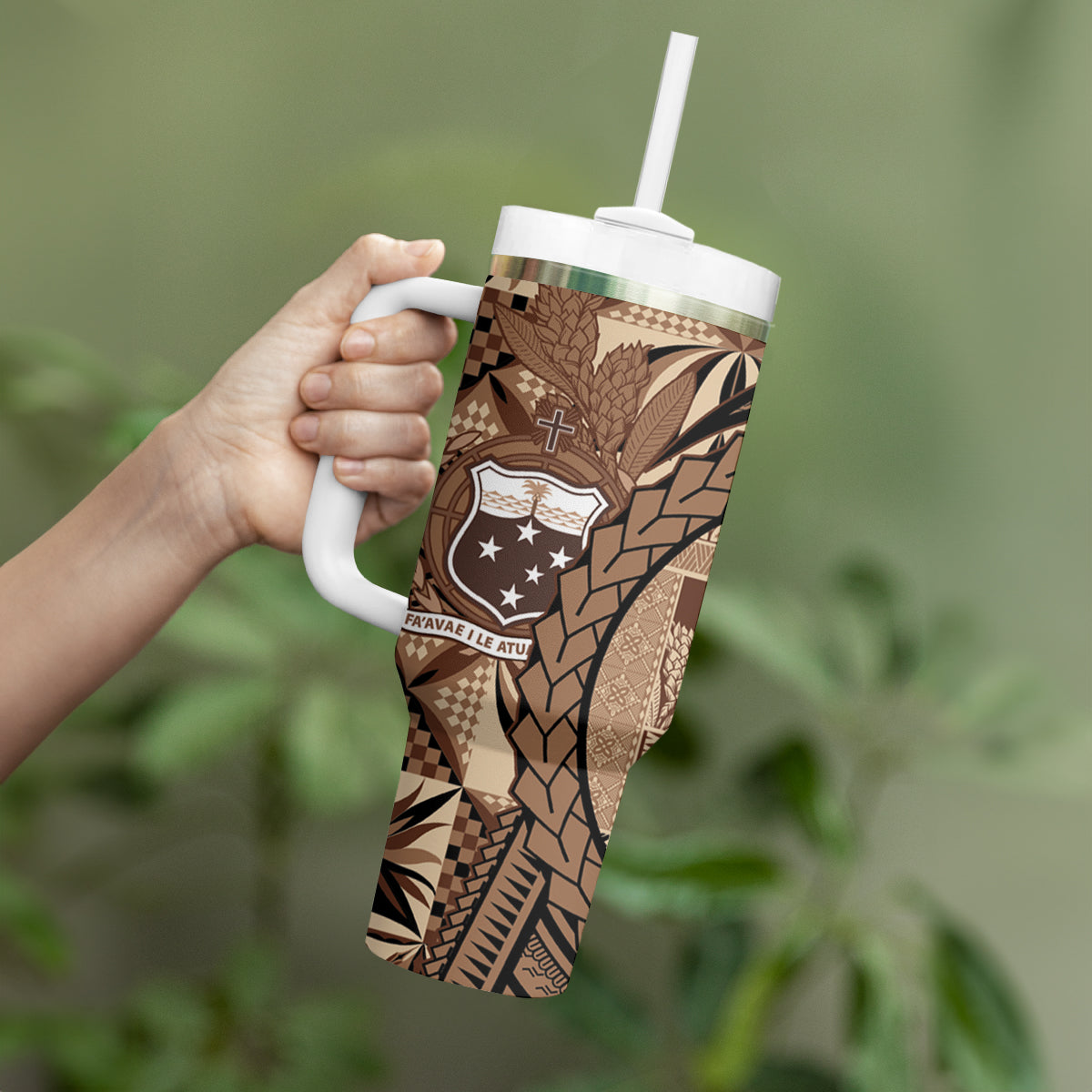 Samoa Siapo Tumbler With Handle Happy Independence Day Vintage Vibes LT14 - Polynesian Pride