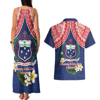 Samoan Independence Day Couples Matching Tank Maxi Dress and Hawaiian Shirt Manuia Le Tutoatasi O Samoa LT14 - Polynesian Pride