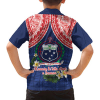 Samoan Independence Day Family Matching Long Sleeve Bodycon Dress and Hawaiian Shirt Manuia Le Tutoatasi O Samoa LT14 - Polynesian Pride