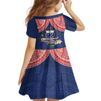 Samoan Independence Day Family Matching Off The Shoulder Long Sleeve Dress and Hawaiian Shirt Manuia Le Tutoatasi O Samoa LT14 - Polynesian Pride