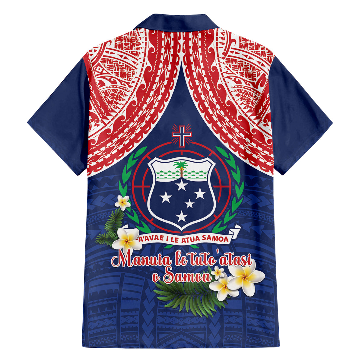 Samoan Independence Day Family Matching Off The Shoulder Long Sleeve Dress and Hawaiian Shirt Manuia Le Tutoatasi O Samoa LT14 - Polynesian Pride