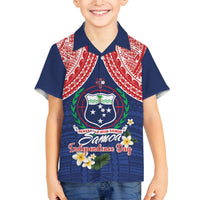 Samoan Independence Day Family Matching Puletasi and Hawaiian Shirt Manuia Le Tutoatasi O Samoa LT14 Son's Shirt Blue - Polynesian Pride