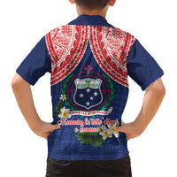 Samoan Independence Day Family Matching Short Sleeve Bodycon Dress and Hawaiian Shirt Manuia Le Tutoatasi O Samoa LT14 - Polynesian Pride