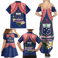 Samoan Independence Day Family Matching Summer Maxi Dress and Hawaiian Shirt Manuia Le Tutoatasi O Samoa LT14 - Polynesian Pride