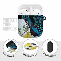 New Zealand Silver Fern Tui Bird AirPods Case Maori Kowhai Paua Shell Taniko Motifs LT14 - Polynesian Pride