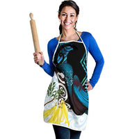 New Zealand Silver Fern Tui Bird Apron Maori Kowhai Paua Shell Taniko Motifs LT14 - Polynesian Pride