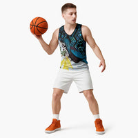 New Zealand Silver Fern Tui Bird Basketball Jersey Maori Kowhai Paua Shell Taniko Motifs LT14 - Polynesian Pride