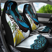 New Zealand Silver Fern Tui Bird Car Seat Cover Maori Kowhai Paua Shell Taniko Motifs LT14 - Polynesian Pride