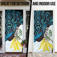 New Zealand Silver Fern Tui Bird Door Cover Maori Kowhai Paua Shell Taniko Motifs LT14 - Polynesian Pride