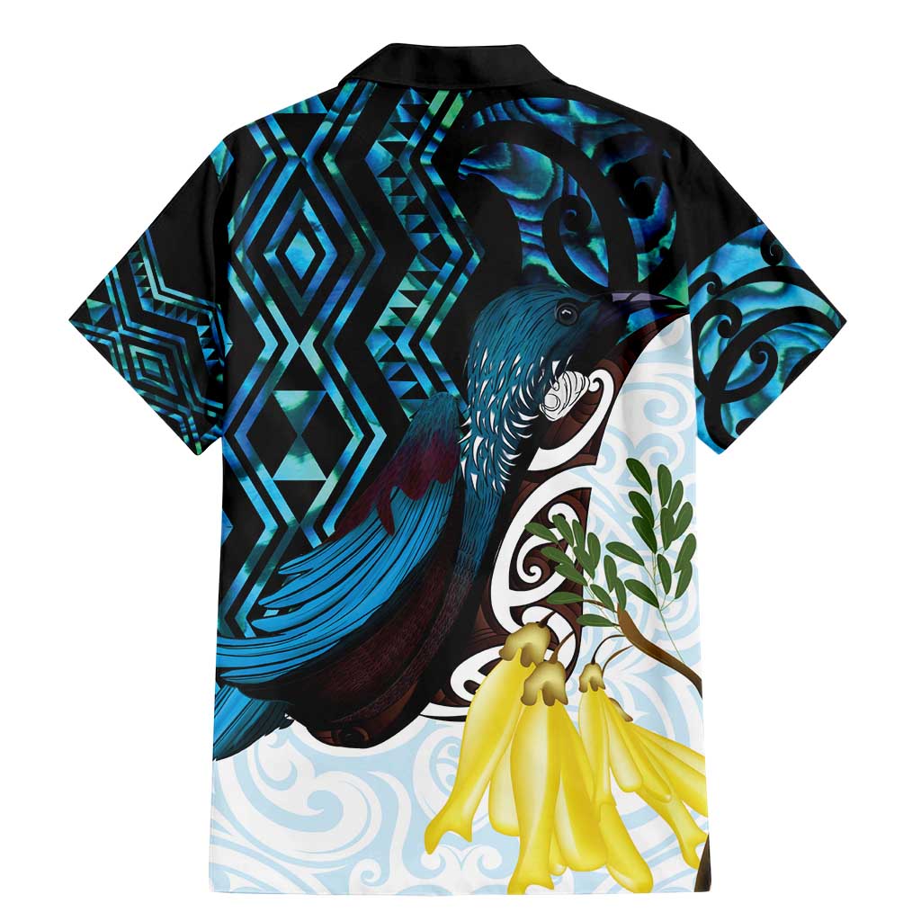 New Zealand Silver Fern Tui Bird Family Matching Mermaid Dress and Hawaiian Shirt Maori Kowhai Paua Shell Taniko Motifs LT14 - Polynesian Pride