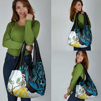 New Zealand Silver Fern Tui Bird Grocery Bag Maori Kowhai Paua Shell Taniko Motifs LT14 - Polynesian Pride