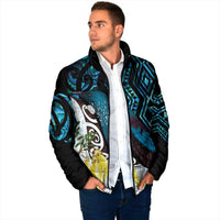 New Zealand Silver Fern Tui Bird Padded Jacket Maori Kowhai Paua Shell Taniko Motifs LT14 - Polynesian Pride