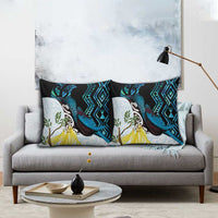 New Zealand Silver Fern Tui Bird Pillow Cover Maori Kowhai Paua Shell Taniko Motifs LT14 - Polynesian Pride