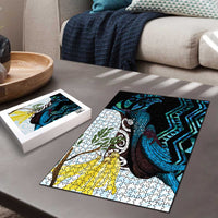 New Zealand Silver Fern Tui Bird Puzzle Maori Kowhai Paua Shell Taniko Motifs LT14 - Polynesian Pride