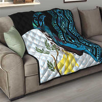 New Zealand Silver Fern Tui Bird Quilt Maori Kowhai Paua Shell Taniko Motifs LT14 - Polynesian Pride