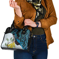 New Zealand Silver Fern Tui Bird Shoulder Handbag Maori Kowhai Paua Shell Taniko Motifs LT14 - Polynesian Pride