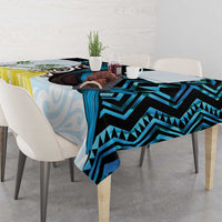New Zealand Silver Fern Tui Bird Tablecloth Maori Kowhai Paua Shell Taniko Motifs LT14 - Polynesian Pride