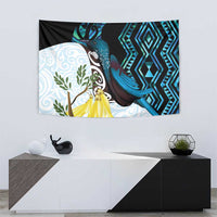 New Zealand Silver Fern Tui Bird Tapestry Maori Kowhai Paua Shell Taniko Motifs LT14 - Polynesian Pride