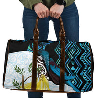 New Zealand Silver Fern Tui Bird Travel Bag Maori Kowhai Paua Shell Taniko Motifs LT14 Turquoise - Polynesian Pride