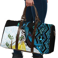 New Zealand Silver Fern Tui Bird Travel Bag Maori Kowhai Paua Shell Taniko Motifs LT14 - Polynesian Pride