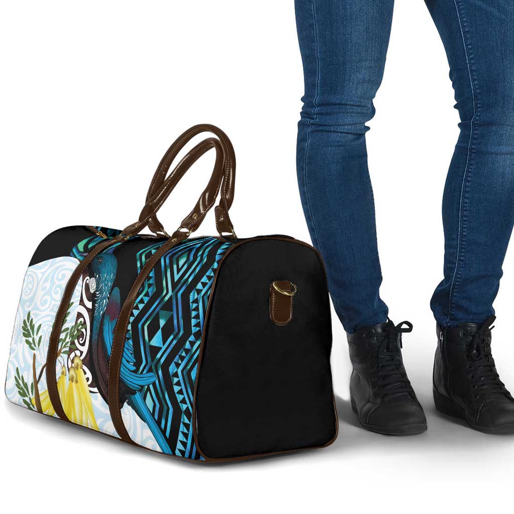 New Zealand Silver Fern Tui Bird Travel Bag Maori Kowhai Paua Shell Taniko Motifs LT14 - Polynesian Pride