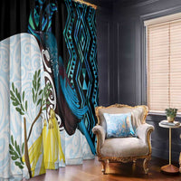 New Zealand Silver Fern Tui Bird Window Curtain Maori Kowhai Paua Shell Taniko Motifs LT14 - Polynesian Pride