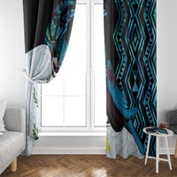 New Zealand Silver Fern Tui Bird Window Curtain Maori Kowhai Paua Shell Taniko Motifs LT14 - Polynesian Pride