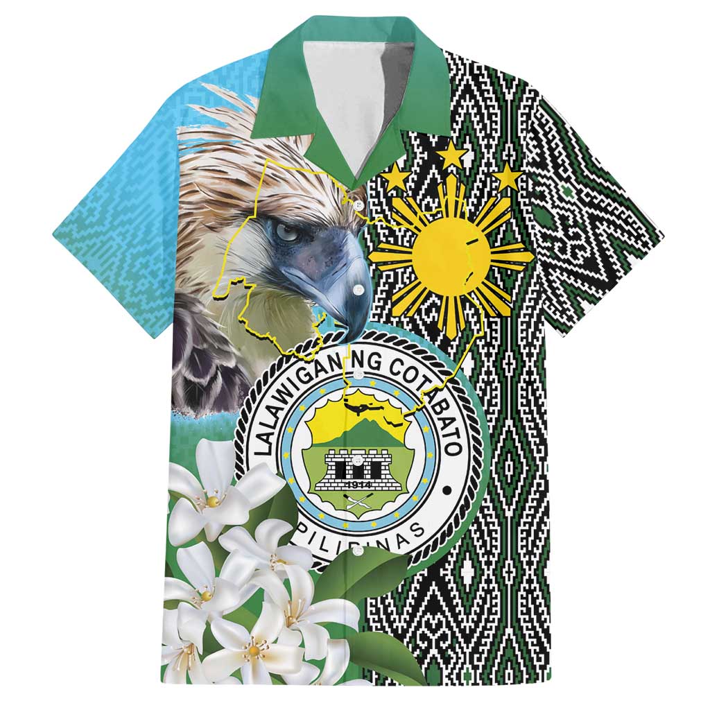Cotabato Philippines Province Family Matching Long Sleeve Bodycon Dress and Hawaiian Shirt Filipino Eagle Sampaguita Tinalak Pattern LT14 Dad's Shirt - Short Sleeve Blue - Polynesian Pride