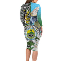 Cotabato Philippines Province Family Matching Long Sleeve Bodycon Dress and Hawaiian Shirt Filipino Eagle Sampaguita Tinalak Pattern LT14 - Polynesian Pride