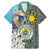 Cotabato Philippines Province Family Matching Mermaid Dress and Hawaiian Shirt Filipino Eagle Sampaguita Tinalak Pattern LT14 Dad's Shirt - Short Sleeve Blue - Polynesian Pride