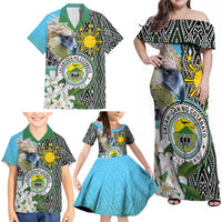 Cotabato Philippines Province Family Matching Off Shoulder Maxi Dress and Hawaiian Shirt Filipino Eagle Sampaguita Tinalak Pattern LT14 - Polynesian Pride