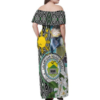 Cotabato Philippines Province Family Matching Off Shoulder Maxi Dress and Hawaiian Shirt Filipino Eagle Sampaguita Tinalak Pattern LT14 - Polynesian Pride