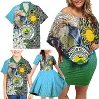 Cotabato Philippines Province Family Matching Off Shoulder Short Dress and Hawaiian Shirt Filipino Eagle Sampaguita Tinalak Pattern LT14 - Polynesian Pride
