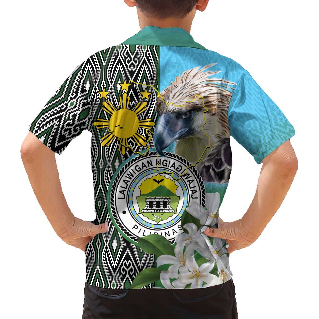 Cotabato Philippines Province Family Matching Puletasi and Hawaiian Shirt Filipino Eagle Sampaguita Tinalak Pattern LT14 - Polynesian Pride