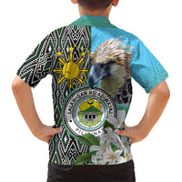 Cotabato Philippines Province Family Matching Summer Maxi Dress and Hawaiian Shirt Filipino Eagle Sampaguita Tinalak Pattern LT14 - Polynesian Pride