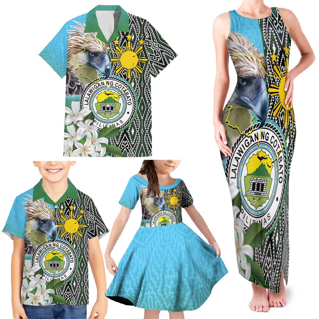 Cotabato Philippines Province Family Matching Tank Maxi Dress and Hawaiian Shirt Filipino Eagle Sampaguita Tinalak Pattern LT14 - Polynesian Pride