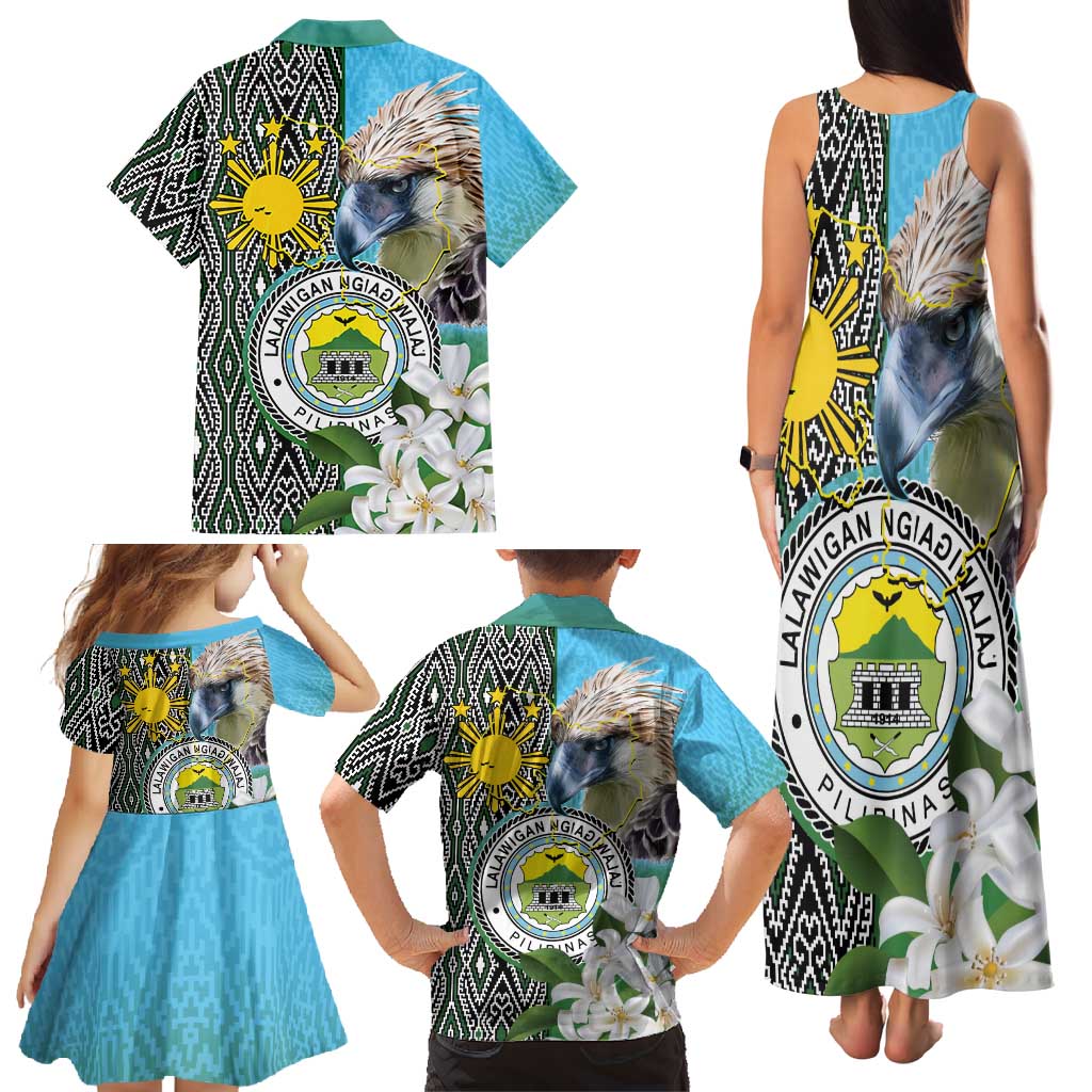 Cotabato Philippines Province Family Matching Tank Maxi Dress and Hawaiian Shirt Filipino Eagle Sampaguita Tinalak Pattern LT14 - Polynesian Pride
