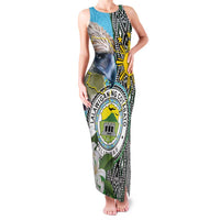 Cotabato Philippines Province Family Matching Tank Maxi Dress and Hawaiian Shirt Filipino Eagle Sampaguita Tinalak Pattern LT14 Mom's Dress Blue - Polynesian Pride