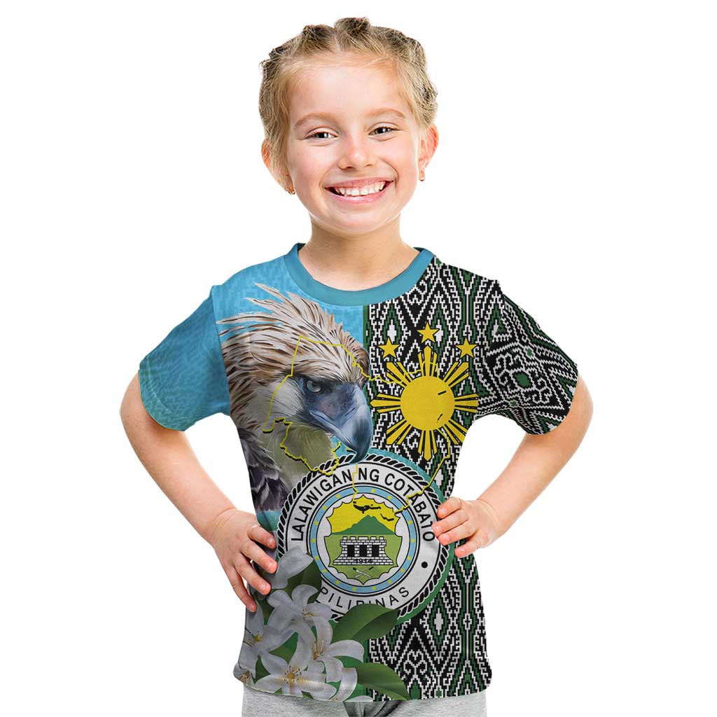 Cotabato Philippines Province Kid T Shirt Filipino Eagle Sampaguita Tinalak Pattern